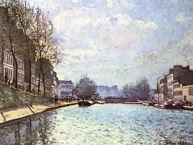 1839-Alfred Louis Martin - Veduta del canale di Saint-Martin